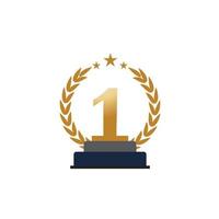 First place trophy cup vector icon illustration