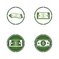 ilustración de plantilla de fondo de icono de vector de dólar