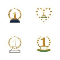 First place trophy cup vector icon illustration