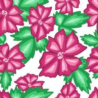 Seamless repeating pattern with pink flowers vector