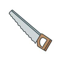 Hand saw doodle style vector illustration