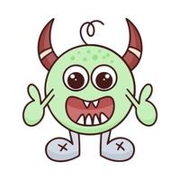 Funny monster doodle style isolated vector illustration