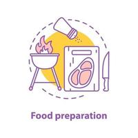 Food preparation concept icon. Cooking idea thin line illustration. Barbecue. Vector isolated outline drawing