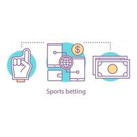 Sports betting concept icon. American football gambling. Idea thin line illustration. Sport event ticket buying. Vector isolated outline drawing