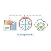Global problems concept icon. Environmental pollution idea thin line illustration. Waste contamination. Vector isolated outline drawing