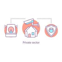 Private sector concept icon. Surveillance system idea thin line illustration. Private property. Security service. Vector isolated outline drawing