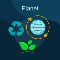 Environment protection flat concept vector icon. Nature saving idea cartoon color illustrations set. Eco conservation. Planet. Ecology. Isolated graphic design element