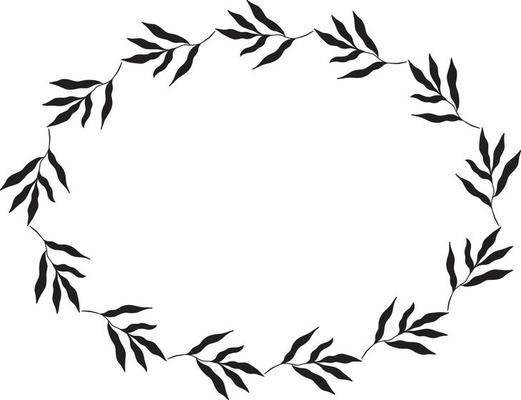 Oval botanical frame. Vector Illustration
