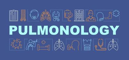 Pulmonology word concepts banner. Respiratory diseases. Ear, nose, throat, lungs, chest. Presentation, website. Isolated lettering typography idea with linear icons. Vector outline illustration