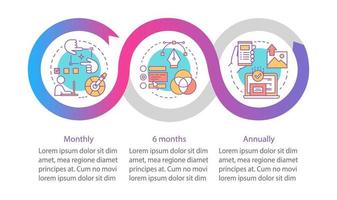 plantilla de infografía vectorial de suscripción de editor de fotos. elementos de diseño de presentación de negocios. visualización de datos, tres pasos, opción. tarifa mensual. gráfico de línea de tiempo del proceso. diseño de flujo de trabajo, iconos vector