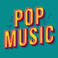 Pop music vintage 3d vector lettering. Retro bold font, typeface. Pop art stylized text. Old school style letters numbers, symbols, elements pack. 90s, 80s poster, banner. Pine color background