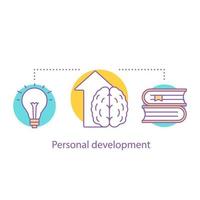 Personal development concept icon. Education idea thin line illustration. Personal growth. Skills improvement. Vector isolated outline drawing