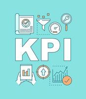 KPI word concepts banner. Key Performance Indicator. Performance measurement. Presentation, website. Isolated lettering typography idea with linear icons. Vector outline illustration