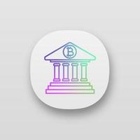 Bitcoin banking app icon. UI UX user interface. Account cryptocurrency balance. E-payment. Online banking. Web or mobile application. Vector isolated illustration