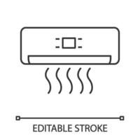 Air conditioner linear icon. Thin line illustration. Air conditiovelning. Contour symbol. Vector isolated outline drawing. Editable stroke