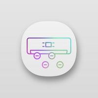 Air ionizer app icon. UI UX user interface. Ionization. Air conditioner with ions. Web or mobile application. Vector isolated illustration