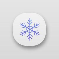 icono de la aplicación de copo de nieve. interfaz de usuario ui ux. clima helado aire acondicionado. temperatura fría. invierno. aplicación web o móvil. ilustración vectorial aislada vector