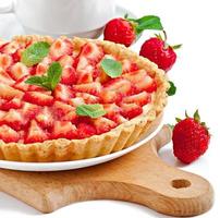 Strawberry tart with custard photo