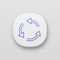 Air conditioning app icon. UI UX user interface. Circular arrow. Air circulation. Ventilation sign. Rotation. Web or mobile application. Vector isolated illustration