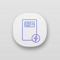 Electric heating boiler app icon. House central heater. Heating system. UI UX user interface. Web or mobile application. Vector isolated illustration