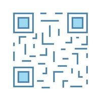 QR code color icon. Matrix barcode identification. 2D data code. Two-dimensional barcode. Isolated vector illustration