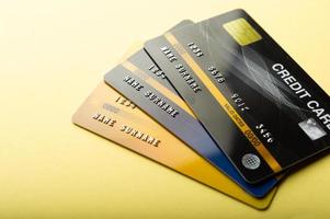 tarjeta de crédito, tarjeta de efectivo, tarjeta de visita financiera tarjeta de visita y negocio en línea foto