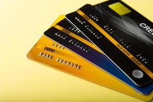 Credit card, cash card, financial business card Business card and online business photo