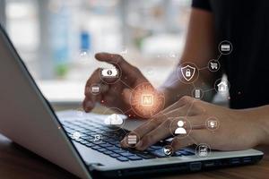 Digital transformation technology strategy,the transformation of ideas and the adoption of technology in business in the digital age, enhancing global business capabilities. photo
