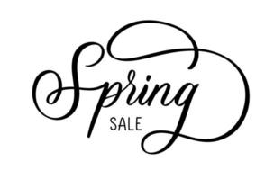 Spring Sale hand drawn lettering and calligraphy logotype, badge typography icon. vector