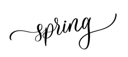 Spring hand drawn lettering and calligraphy logotype, badge typography icon. vector