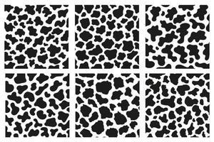 Black polka dot background of milk cow leather. vector