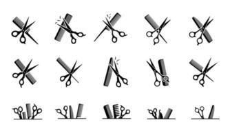 barber scissors silhouette for beauty salon vector