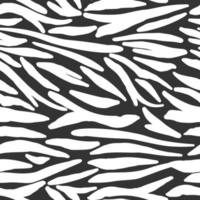 Doodle tiger skin seamless pattern. Monochrome zebra skin, stripes wallpaper. vector