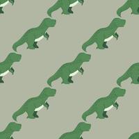 Seamless pattern cute T-Rex dino. Background of funny dinosaurs in doodle style. vector
