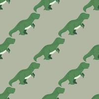 Seamless pattern cute T-Rex dino. Background of funny dinosaurs in doodle style. vector