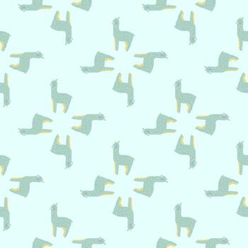 alegre patrón sin costuras de alpaca. fondo con llama divertida en estilo garabato para tela. vector