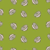 Seamless pattern lemon half engraving. Vintage background of citrus fruits in hand drawn style. vector