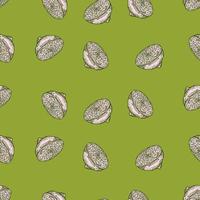 Seamless pattern lemon half engraving. Vintage background of citrus fruits in hand drawn style. vector