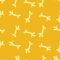 Seamless pattern balloon dogs. Background of circus bubble animal in doodle style. vector