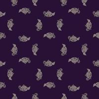 Seamless pattern with cute teapots. Background of doodle kettle decorative ceramic. vector