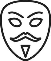 icono de línea de máscara de hacker vector