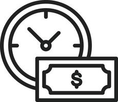 Time Based Payment Line Icon vector