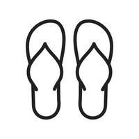 icono de línea de chanclas vector