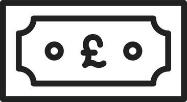 Pound Currency Line Icon vector