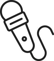 Mic with wire Line Icon vector