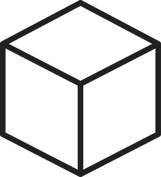 Cube Line Icon vector