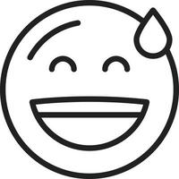 Grinning Face with Sweat Line Icon vector