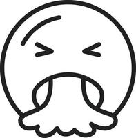 Face Vomiting Line Icon vector