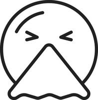 Sneezing Face Line Icon vector