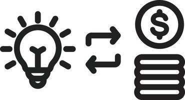 Convert Idea into Money Line Icon vector